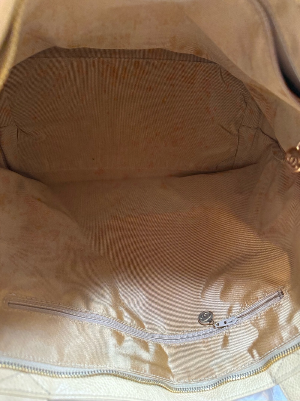 Chanel Caviar Leather CC Tote Bag Gold Hardware Vintage Shoulder Shopper - Picture 13 of 16